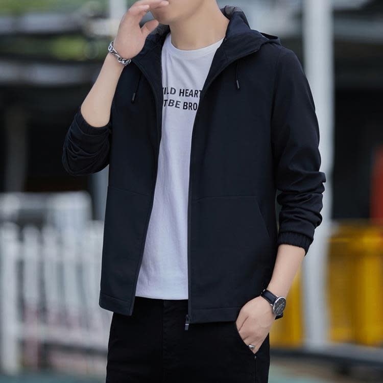 夾克 男士外套2023春秋新款時尚正韓潮流休閒男裝棒球服潮款上衣服-細節圖2