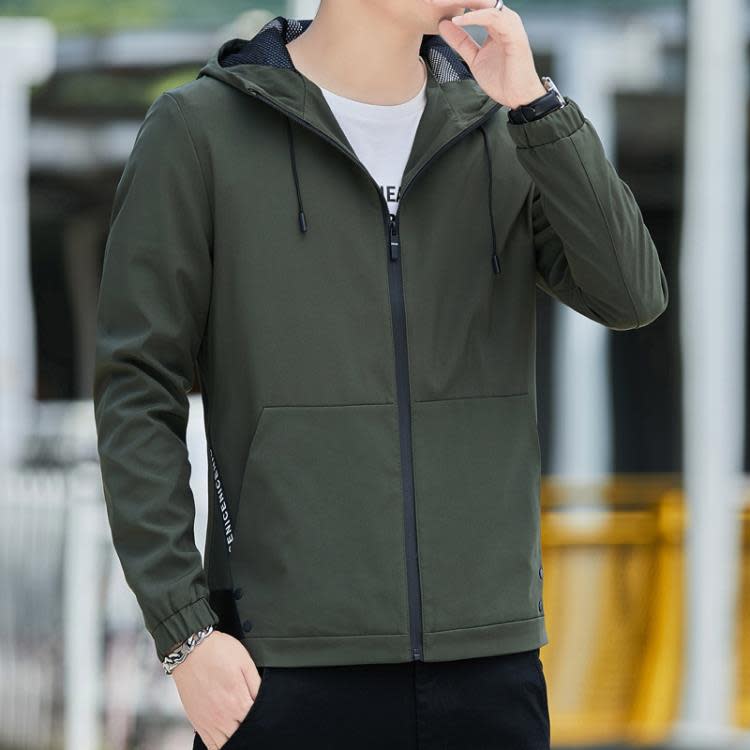 夾克 男士外套2023春秋新款時尚正韓潮流休閒男裝棒球服潮款上衣服-細節圖3