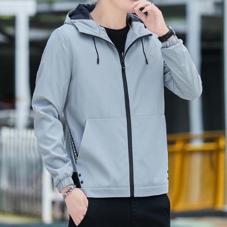 夾克 男士外套2023春秋新款時尚正韓潮流休閒男裝棒球服潮款上衣服-細節圖4