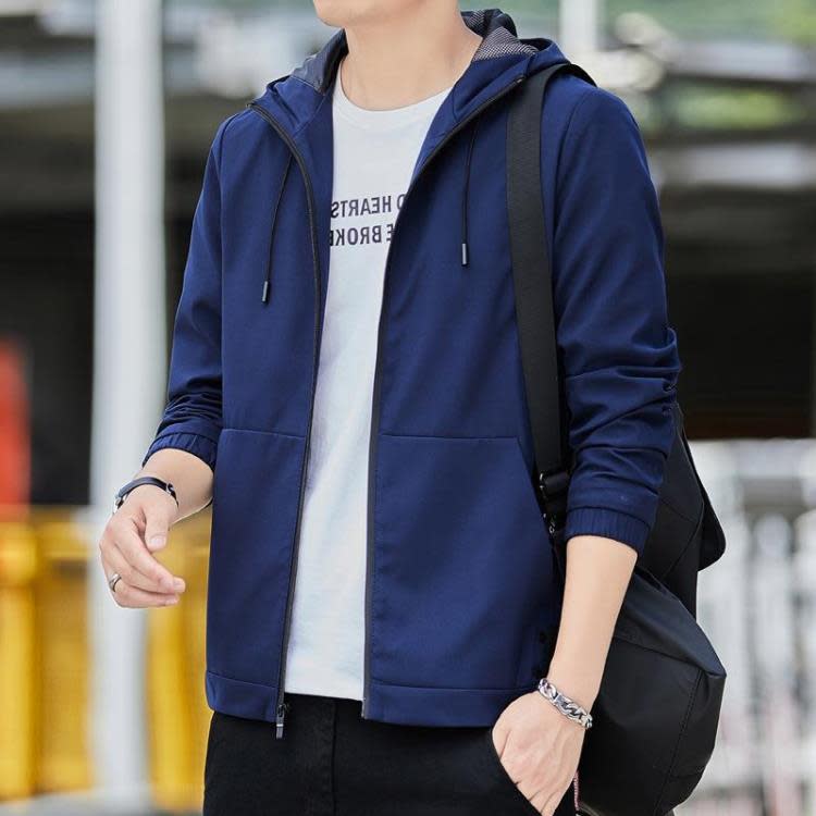 夾克 男士外套2023春秋新款時尚正韓潮流休閒男裝棒球服潮款上衣服-細節圖6