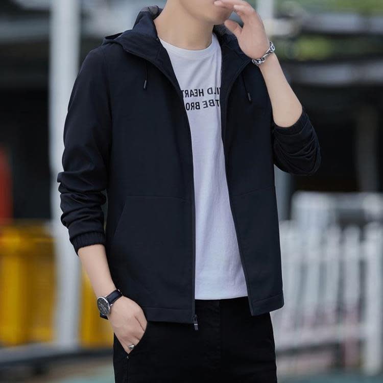 夾克 男士外套2023春秋新款時尚正韓潮流休閒男裝棒球服潮款上衣服-細節圖7