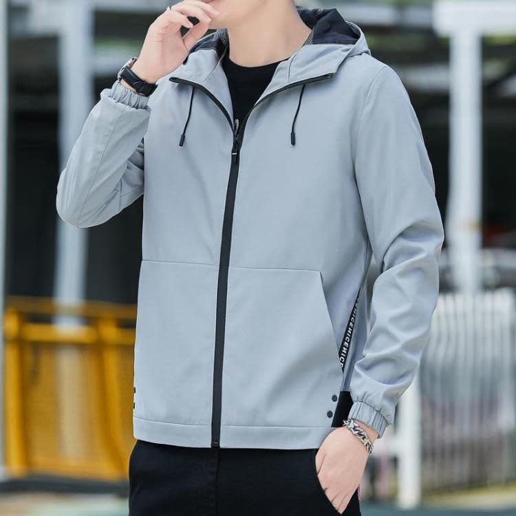 夾克 男士外套2023春秋新款時尚正韓潮流休閒男裝棒球服潮款上衣服-細節圖9