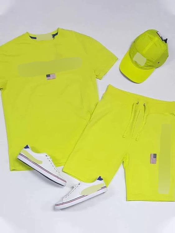 歐美夏季新款男式運動短袖套裝時尚創意3D印花休閒T恤 短褲二件套-細節圖8