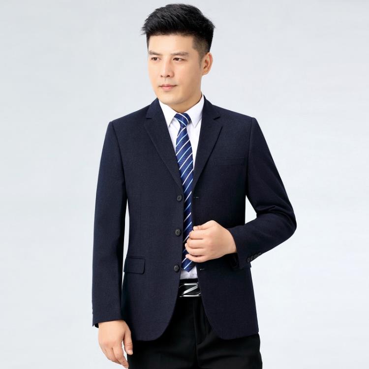 品牌西裝外套男春秋季新款單件上衣單西中年男士羊毛商務休閒西服-細節圖2