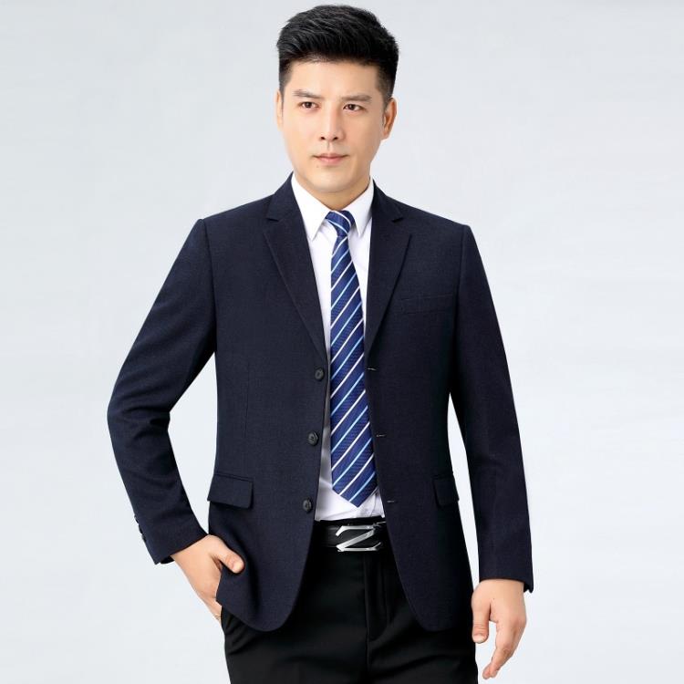 品牌西裝外套男春秋季新款單件上衣單西中年男士羊毛商務休閒西服-細節圖3