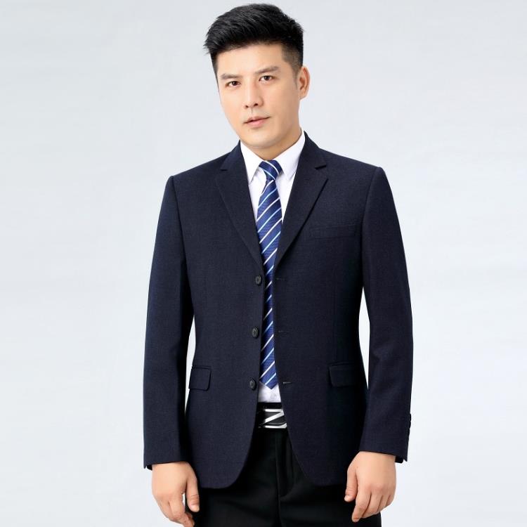 品牌西裝外套男春秋季新款單件上衣單西中年男士羊毛商務休閒西服-細節圖4