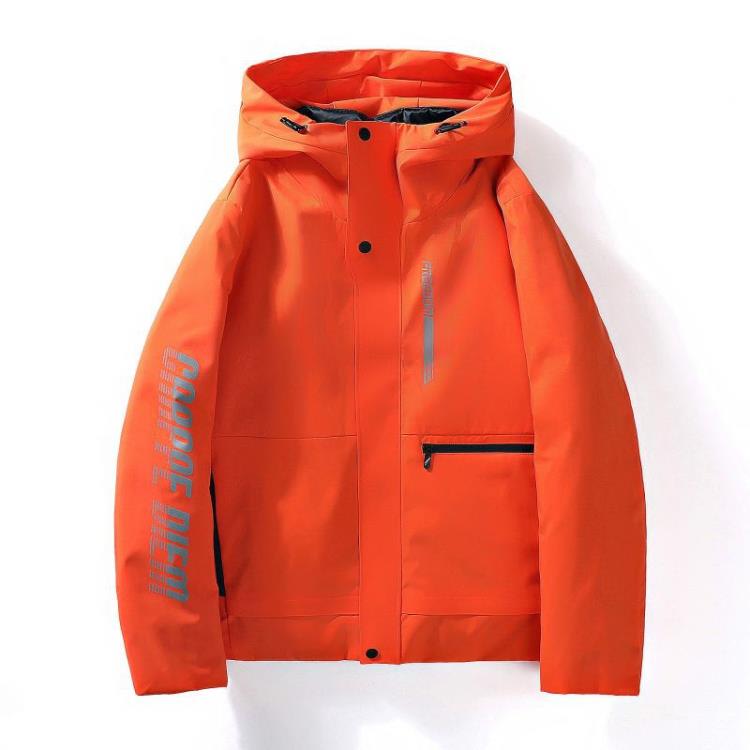 羽絨外套 2023服男士短款冬季潮流外套新款加厚保暖情侶防風防水沖鋒衣-細節圖3