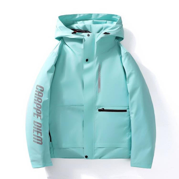 羽絨外套 2023服男士短款冬季潮流外套新款加厚保暖情侶防風防水沖鋒衣-細節圖5