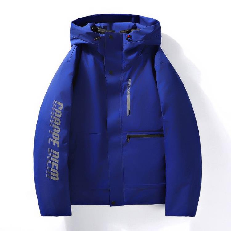 羽絨外套 2023服男士短款冬季潮流外套新款加厚保暖情侶防風防水沖鋒衣-細節圖8