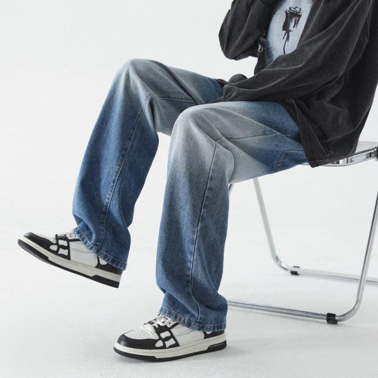 牛仔褲 春秋季男式新款正韓潮牌彈力男士直筒百搭休閒褲男褲-細節圖4