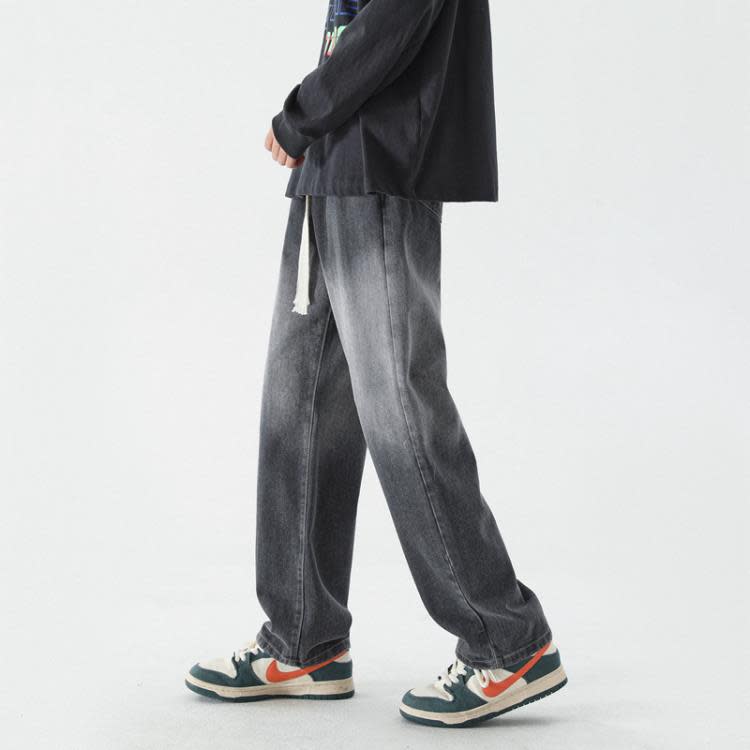 牛仔褲 春秋季男式新款正韓潮牌彈力男士直筒百搭休閒褲男褲-細節圖6