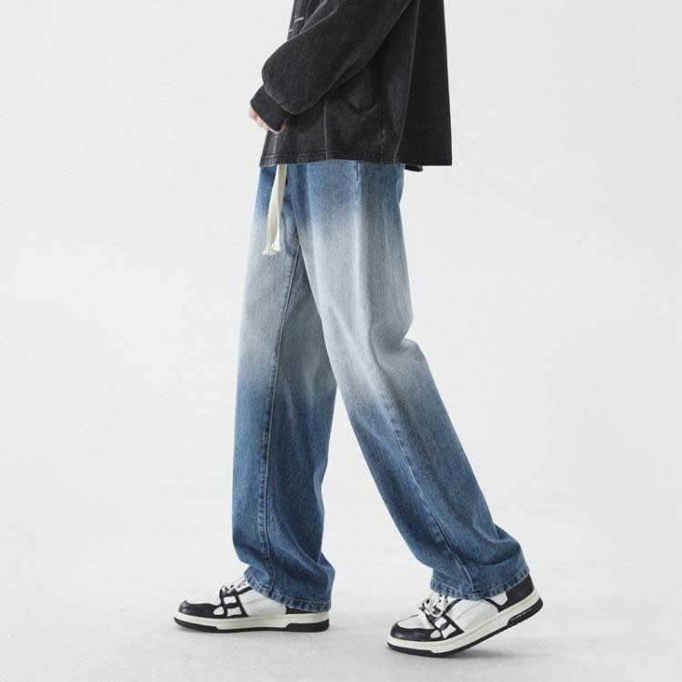 牛仔褲 春秋季男式新款正韓潮牌彈力男士直筒百搭休閒褲男褲-細節圖7
