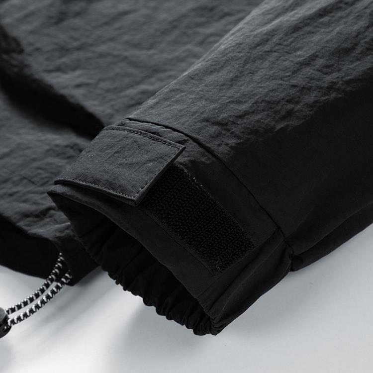 夾克 香港連帽男2023春秋季休閒戶外防風防水防曬沖鋒衣男士外套-細節圖4