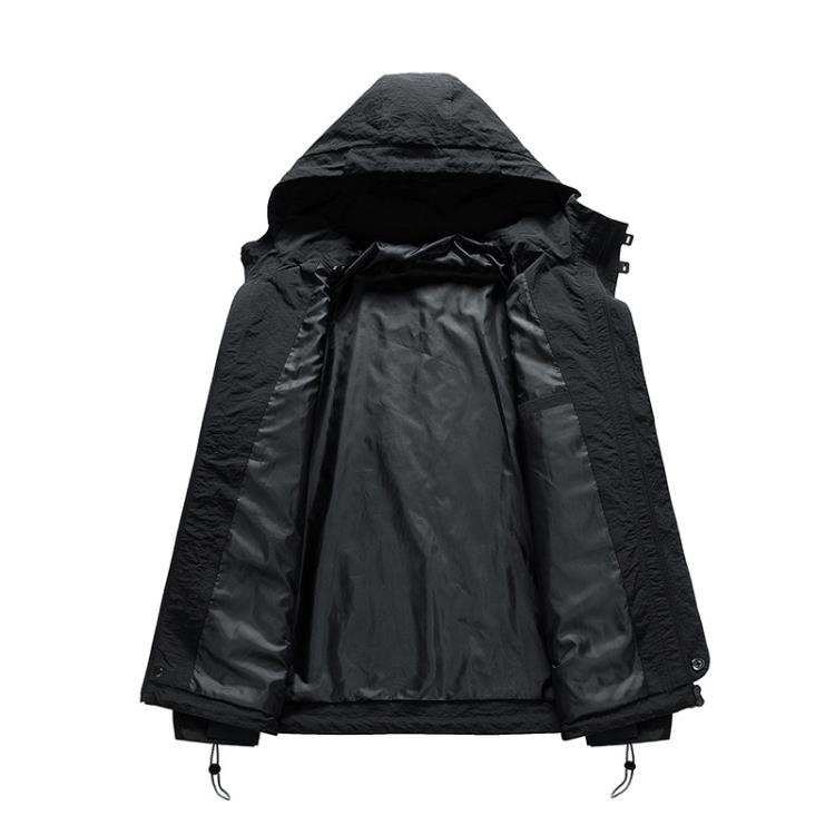 夾克 香港連帽男2023春秋季休閒戶外防風防水防曬沖鋒衣男士外套-細節圖5