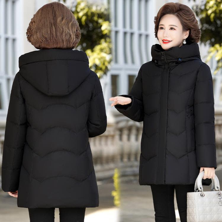 奶奶羽絨服女中老年人冬季外套媽媽冬裝加厚中長款老人老太太衣服-細節圖3