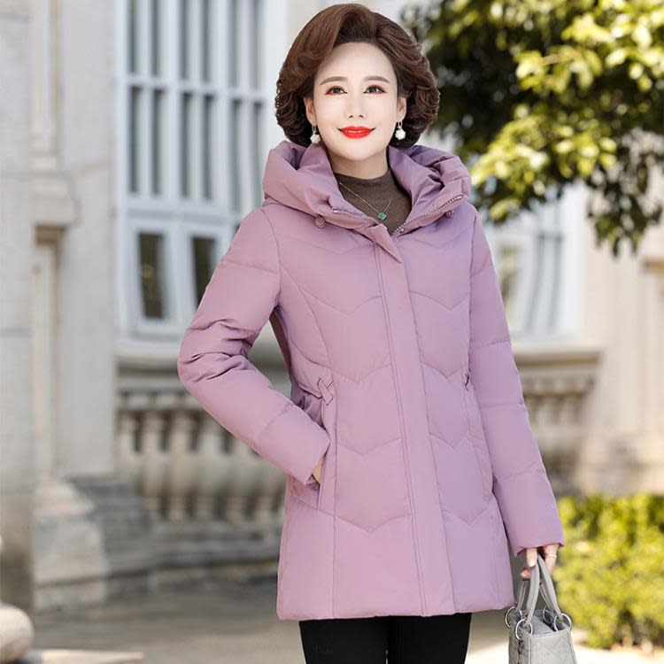 奶奶羽絨服女中老年人冬季外套媽媽冬裝加厚中長款老人老太太衣服-細節圖6
