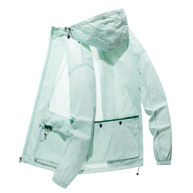 外套 寶螺大碼男裝涼感防曬衣連帽夏季胖子加肥加大透氣防紫外線-細節圖6