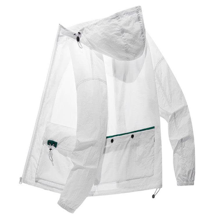 外套 寶螺大碼男裝涼感防曬衣連帽夏季胖子加肥加大透氣防紫外線-細節圖7