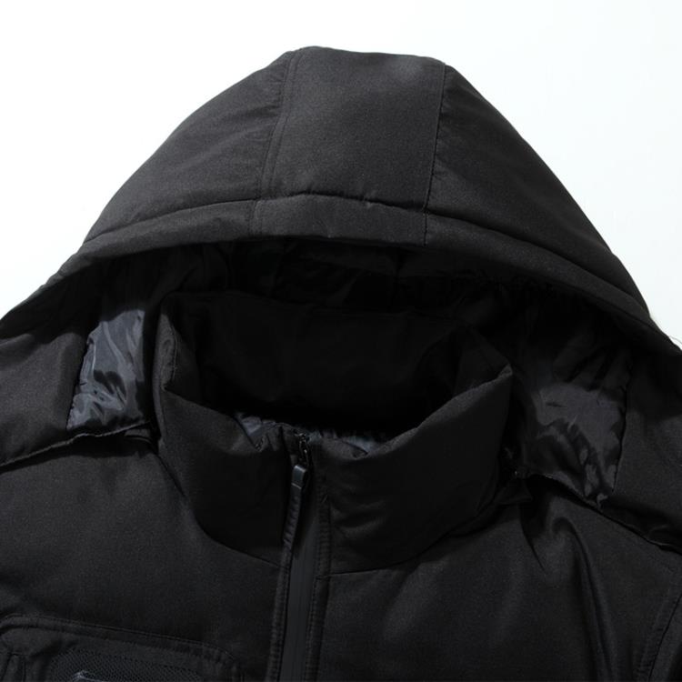 羽絨外套 長款過膝蓋男士服2023冬季新款中長款情侶潮牌加厚外套-細節圖4