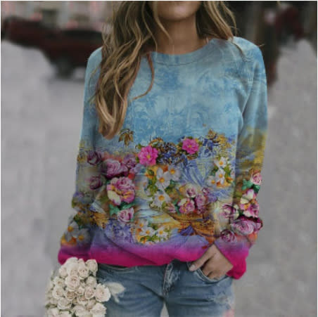 衛衣 20233D打印時尚運動圓領休閒寬松圓領廠家女式、絨衫-細節圖4