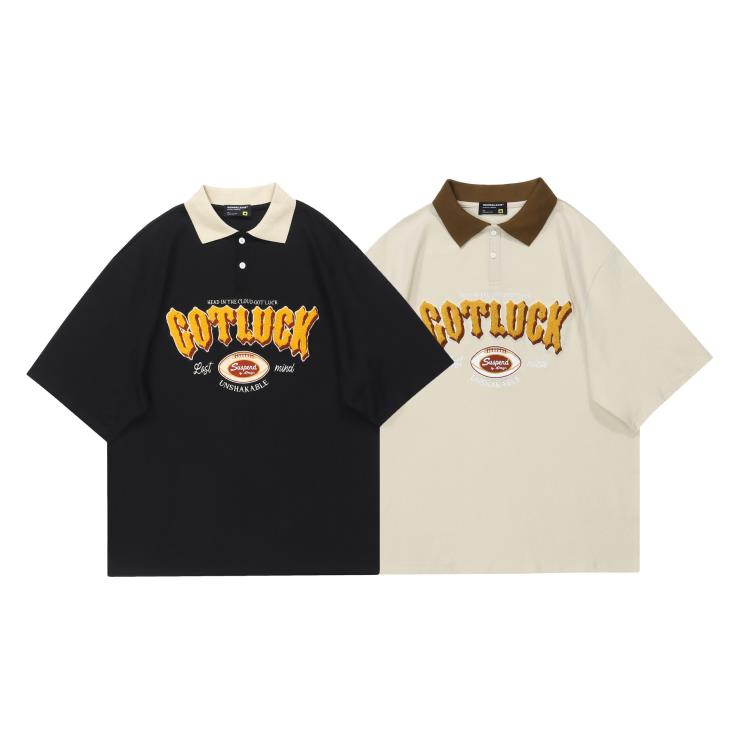 2023年夏季新款短袖美式卡通經典百搭POLO短袖情侶短袖-細節圖5