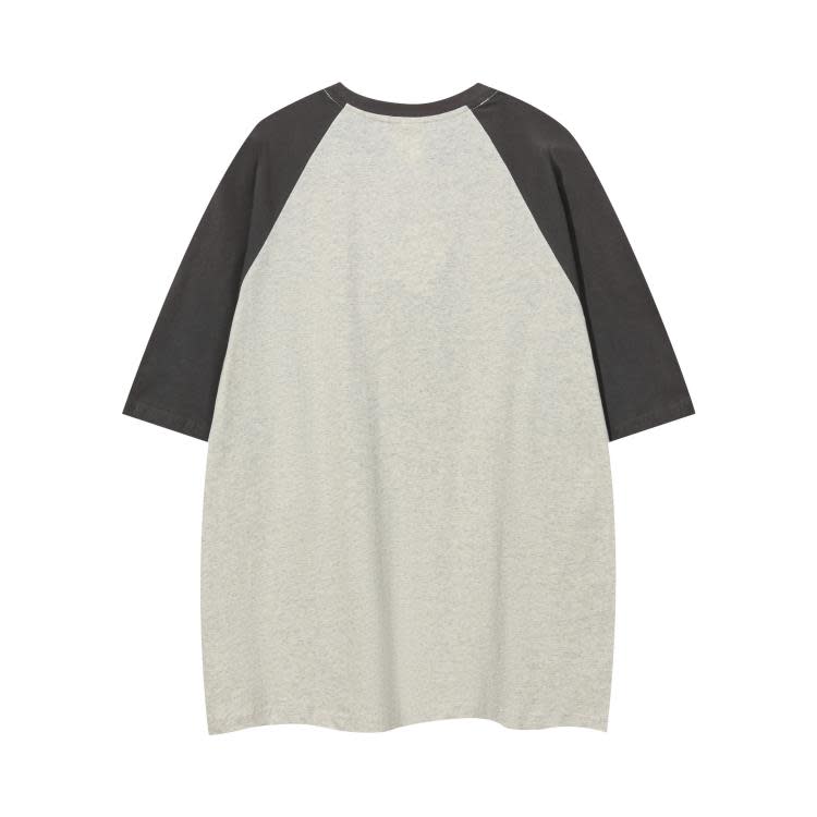 S735 米杏拼咖啡 雪花灰拼深灰 S-XL 100%棉 | 2023春夏新品潮牌T-細節圖3