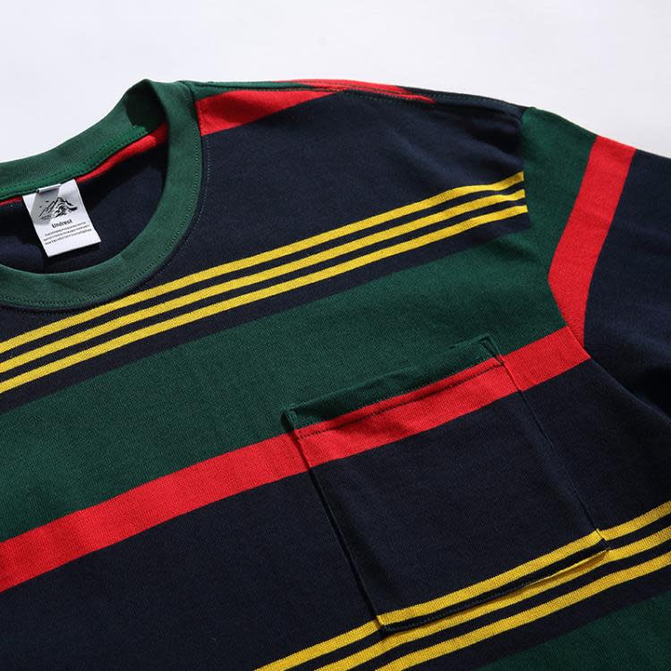 北界男裝 美式潮牌2023夏季新款Cityboy條紋短袖T恤男半袖打底衫-細節圖4