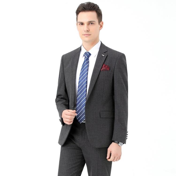 男西裝套裝春秋正裝新郎修身西服外套休閒商務職業裝男裝上衣正韓-細節圖3