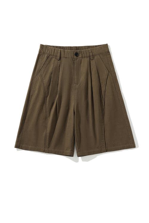 北界男裝 美式潮牌2023夏季新款立體剪裁拼接休閒短褲男工裝中褲-細節圖5