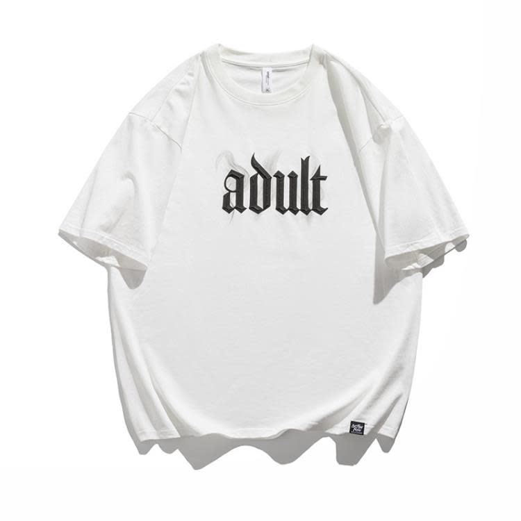 北界男裝 美式潮牌2023夏季新款字母印花寬松休閒短袖T恤男士tee-細節圖3