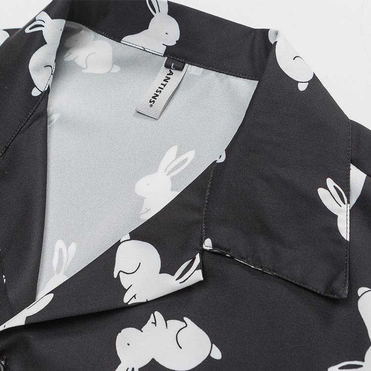 北界男裝 美式潮牌2023夏季新款卡通印花夏威夷古巴領短袖襯衫男-細節圖3