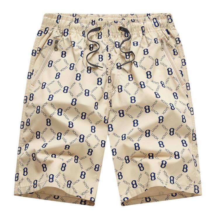 短褲 沙灘褲男寬松純棉加肥加大碼男士夏季休閒五分褲外穿花大褲衩-細節圖6