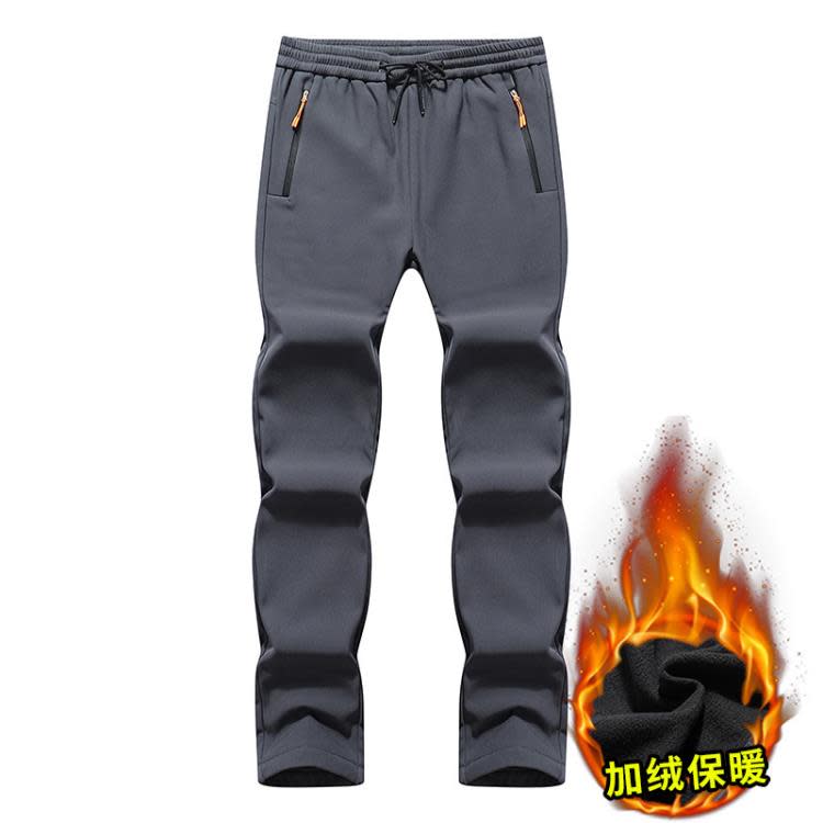 搖粒絨沖鋒褲男秋冬戶外加絨軟殼防風透氣保暖登山褲徒步滑雪褲子-細節圖8