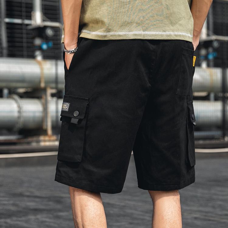 夏季潮流休閒工裝短褲男士青少年寬松五分正韓學生運動大口袋褲子-細節圖3