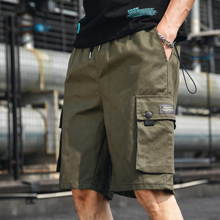 夏季潮流休閒工裝短褲男士青少年寬松五分正韓學生運動大口袋褲子-細節圖4
