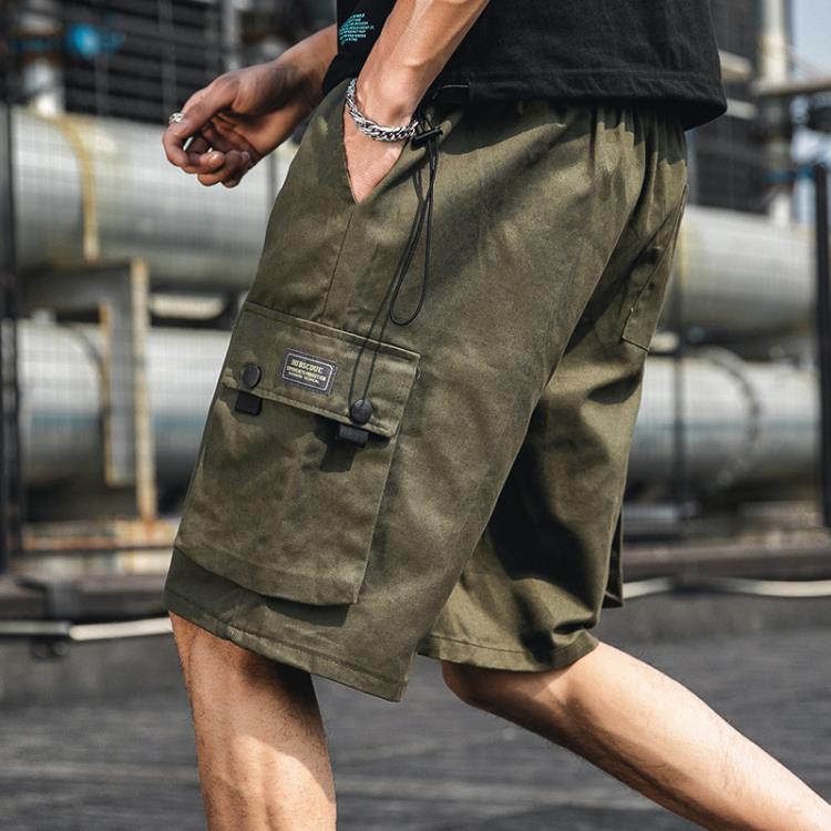 夏季潮流休閒工裝短褲男士青少年寬松五分正韓學生運動大口袋褲子-細節圖5