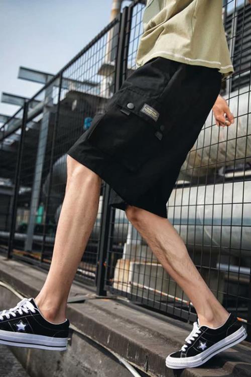 夏季潮流休閒工裝短褲男士青少年寬松五分正韓學生運動大口袋褲子-細節圖6