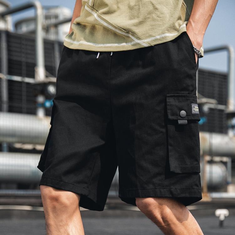 夏季潮流休閒工裝短褲男士青少年寬松五分正韓學生運動大口袋褲子-細節圖7