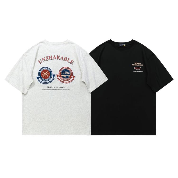 2023年夏季新款短袖百搭織嘜圖案短袖情侶短袖-細節圖5