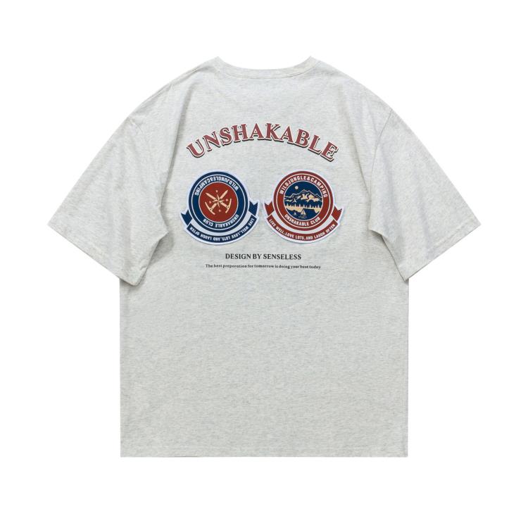 2023年夏季新款短袖百搭織嘜圖案短袖情侶短袖-細節圖6