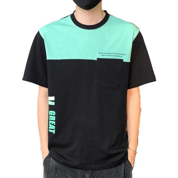 短袖T恤 2023年新款男士夏季潮流寬松服潮牌香港圓領男裝-細節圖5