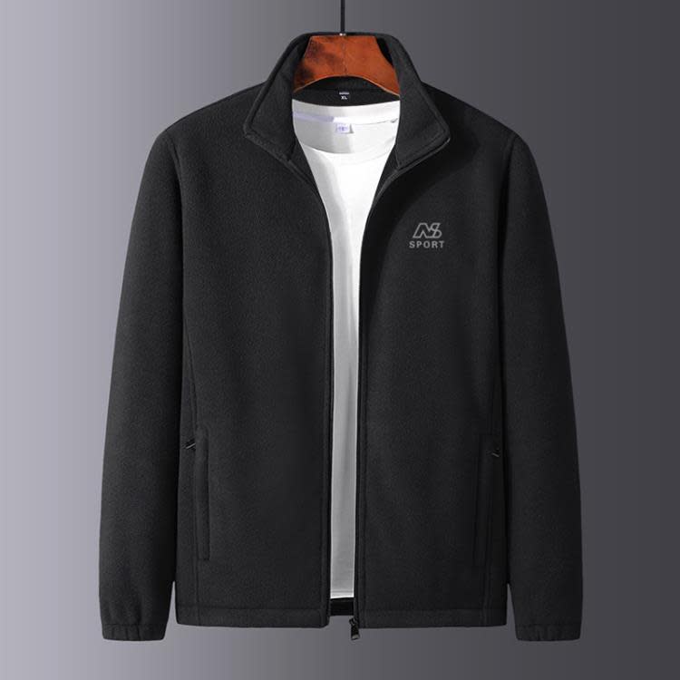 秋冬季羊羔絨外套男中老年加絨加厚休閒夾克男搖粒絨爸爸裝抓絨衣-細節圖8