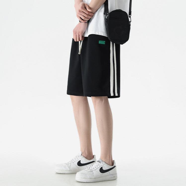 短褲 休閒男士2023夏季純色五分褲潮牌寬松運動中褲戶外休閒褲男褲-細節圖2