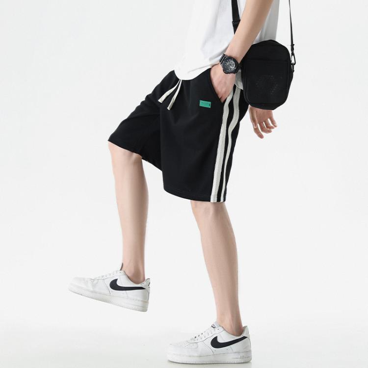 短褲 休閒男士2023夏季純色五分褲潮牌寬松運動中褲戶外休閒褲男褲-細節圖3