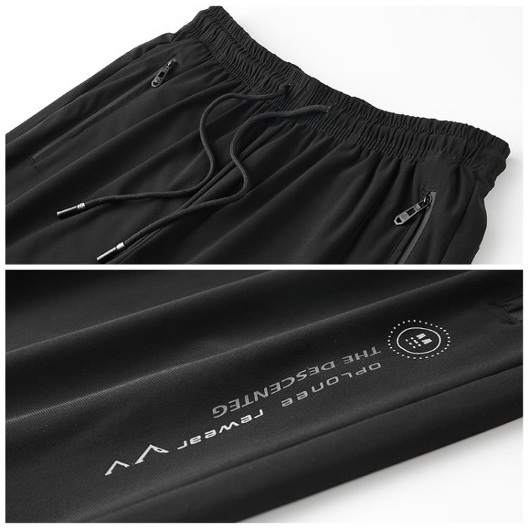 休閒褲 寶螺夏季加肥加大胖人男褲直筒黑色透氣七分褲肥胖大碼褲男-細節圖4