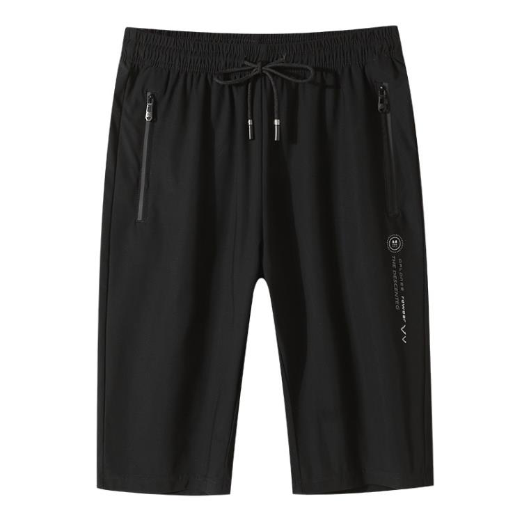 休閒褲 寶螺夏季加肥加大胖人男褲直筒黑色透氣七分褲肥胖大碼褲男-細節圖5