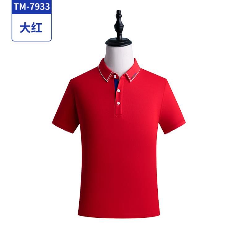 短袖T恤 公司職業裝Polo衫文化工衣訂製工作服翻領t恤印制刺繡字logo-細節圖8