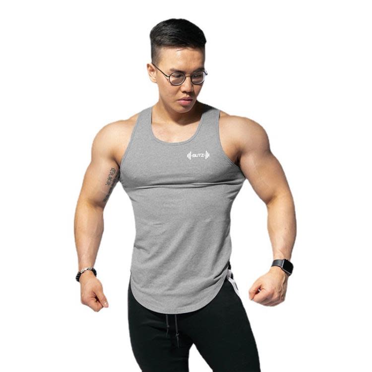 T恤 肌肉博士2023新款夏透氣運動背心男款修身健身無袖批髮-細節圖5