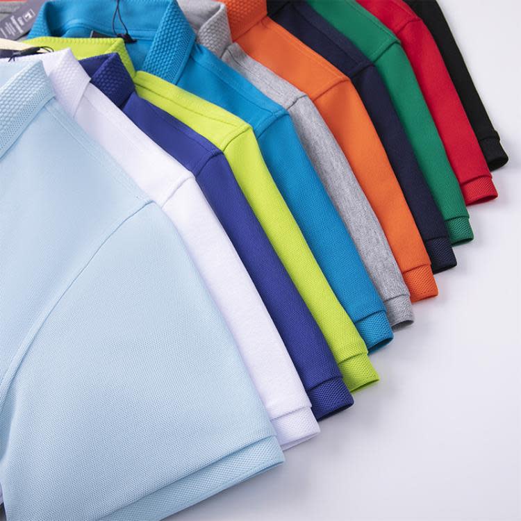 polo衫 新款企業純色款電腦領翻領精梳棉高爾夫衣POLO衫工裝來圖訂製logo-細節圖5