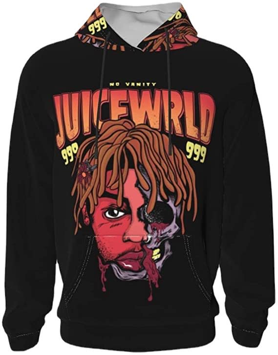 衛衣 新品3D人物頭像數碼印花男式Juice WRLD嘻哈風寬松-細節圖3